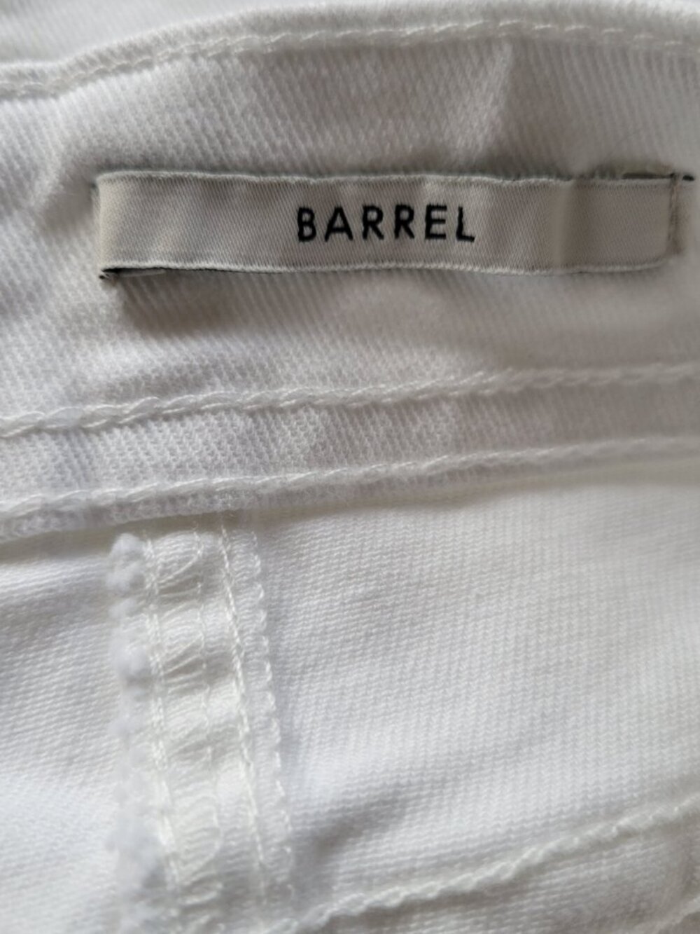 Robert Rodriguez Chalk Barrel Seamed High White Denim Jeans - Picture 10 of 16